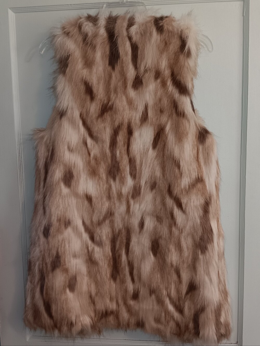 Jealous Tomato Multi-Tone Faux Fur Vest in Brown Tan and Cream Size Small NWOT - Picture 4 of 7